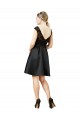 Illusion Neck Knee Length Satin & Lace Black Sleeveless Bridesmaid Dress Darwin