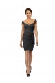 Off the Shoulder Knee Length Soft Chiffon & Lace Slate Grey Sleeveless Bridesmaid Dress Darwin