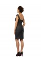 Off the Shoulder Knee Length Soft Chiffon & Lace Slate Grey Sleeveless Bridesmaid Dress Darwin