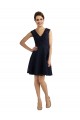V-Neck Knee Length Lace Dark Navy Sleeveless Bridesmaid Dress / Evening Dress Darwin