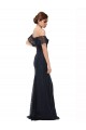 Off the Shoulder Long Lace Dark Navy Flutter Sleeves Prom Dress / Bridesmaid Dress Darwin