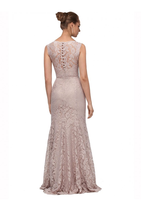 Scoop Neck Long Lace Sleeveless Prom Dress / Bridesmaid Dress Darwin