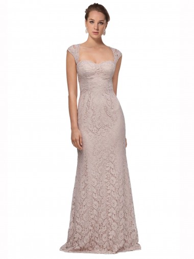 Sweetheart Long Lace Cap Sleeves Bridesmaid Dress / Formal Dress Darwin