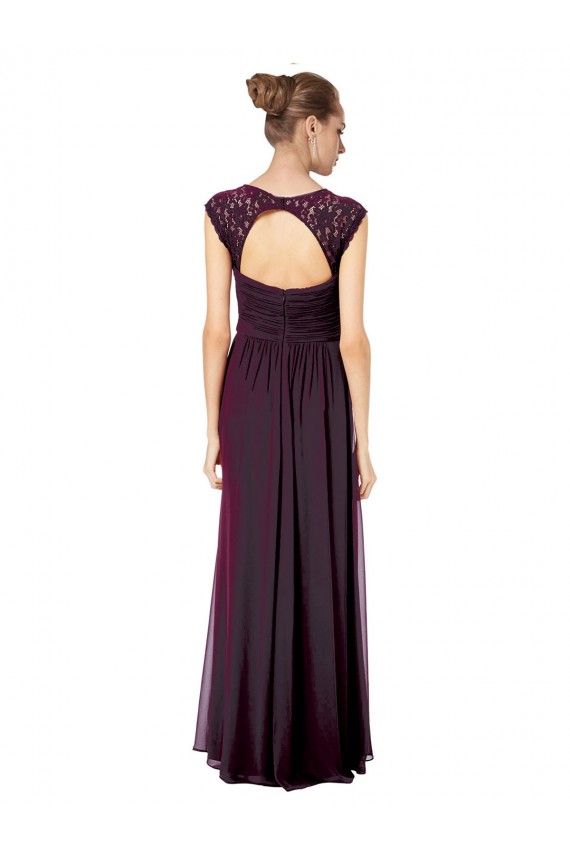Sweetheart Long Soft Chiffon & Lace Grape Sleeveless Formal Dress / Bridesmaid Dress Darwin