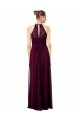 Illusion Neck Long Soft Chiffon & Lace Dark Navy Sleeveless Formal Dress / Bridesmaid Dress Darwin