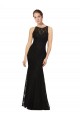 Jewel Neck Long Lace Black Sleeveless Bridesmaid Dress Darwin