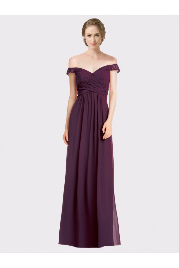 Sweetheart Long Soft Chiffon & Lace Grape Sleeveless Bridesmaid Dress Darwin
