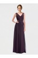 V-Neck Long Chiffon & Lace Grape Sleeveless Bridesmaid Dress / Evening Dress Darwin