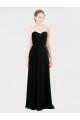 Strapless Long Soft Chiffon & Lace Black Sleeveless Bridesmaid Dress Darwin