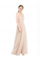 High Neck Long Soft Chiffon & Lace Champagne Sleeveless Prom Dress / Bridesmaid Dress Darwin