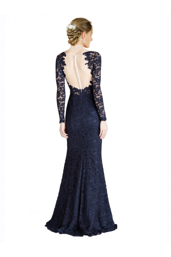 Sweetheart Long Lace Dark Navy Long Sleeves Prom Dress / Bridesmaid Dress Darwin