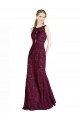 High Neck Long Lace Burgundy Gold Sleeveless Prom Dress / Bridesmaid Dress Darwin
