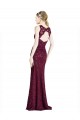 High Neck Long Lace Burgundy Gold Sleeveless Prom Dress / Bridesmaid Dress Darwin