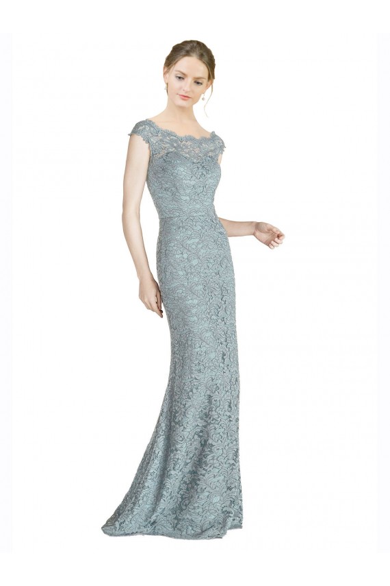 Off the Shoulder Long Lace Cap Sleeves Prom Dress / Bridesmaid Dress Darwin