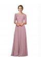 Off the Shoulder Long Soft Chiffon & Lace Short Sleeves Prom Dress / Bridesmaid Dress Darwin
