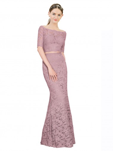 Off the Shoulder Long Lace Short Sleeves Prom Dress / Bridesmaid Dress Darwin