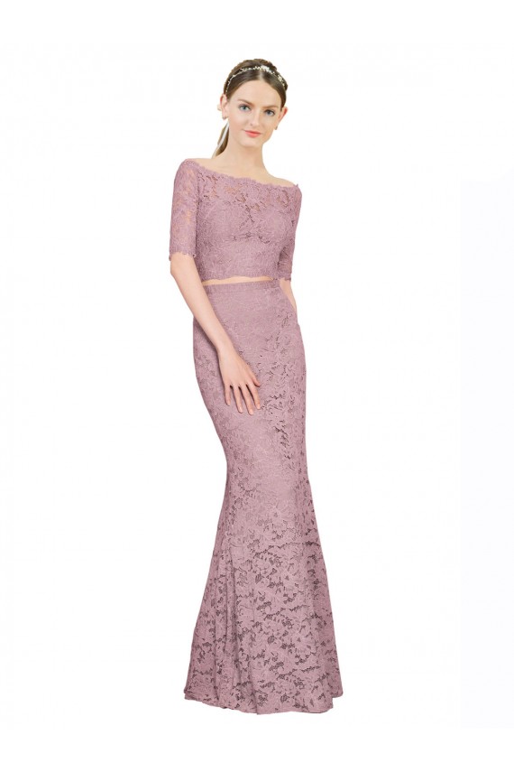 Off the Shoulder Long Lace Short Sleeves Prom Dress / Bridesmaid Dress Darwin