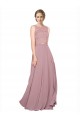 Illusion Neck Long Soft Chiffon & Lace Sleeveless Black Tie Prom Dress / Bridesmaid Dress Darwin