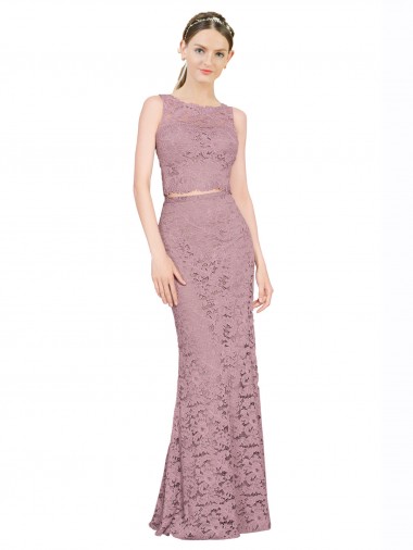 Illusion Neck Long Lace Sleeveless Prom Dress / Bridesmaid Dress Darwin