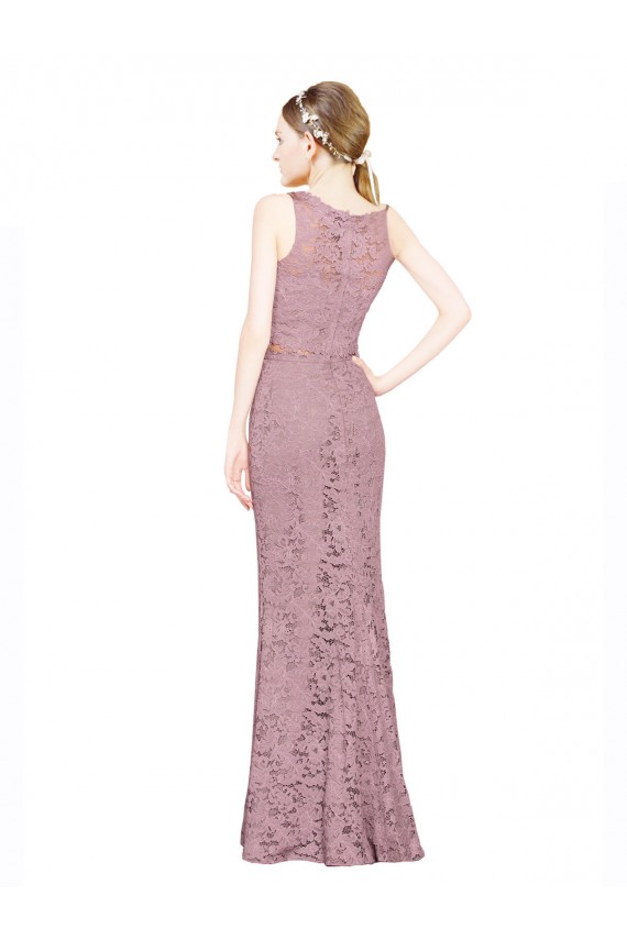 Illusion Neck Long Lace Sleeveless Prom Dress / Bridesmaid Dress Darwin