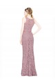 Illusion Neck Long Lace Sleeveless Prom Dress / Bridesmaid Dress Darwin