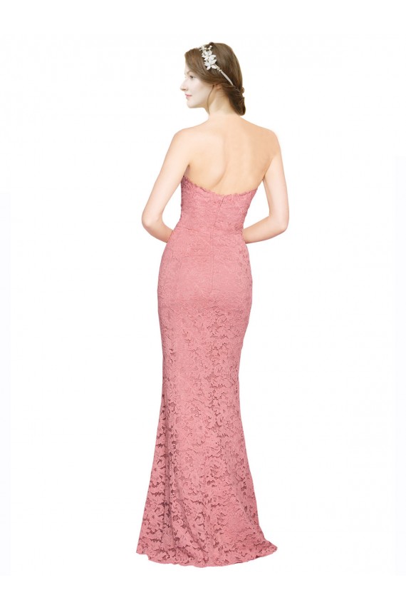 Strapless Long Lace Salmon Sleeveless Formal Dress / Bridesmaid Dress Darwin