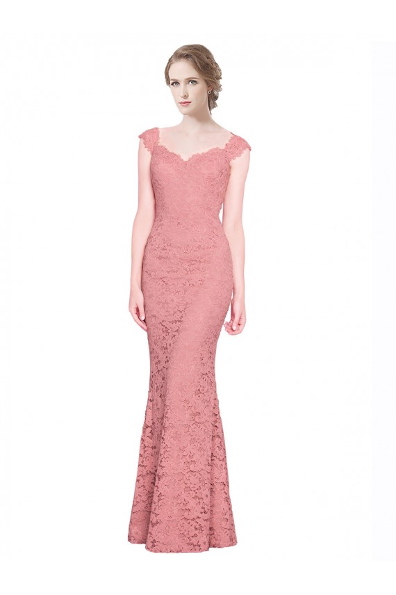 Strapless Long Lace Salmon Sleeveless Prom Dress / Bridesmaid Dress Darwin