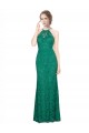 High Neck Long Lace Dark Green Sleeveless Prom Dress / Bridesmaid Dress Darwin