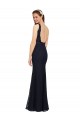 V-Neck Long Lace Dark Navy Sleeveless Bridesmaid Dress Darwin