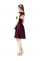 Square Neck Knee Length Satin & Lace Grape Sleeveless Bridesmaid Dress Darwin