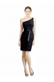 One Shoulder Knee Length Lace Black Sleeveless Bridesmaid Dress Darwin