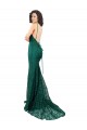 V-Neck Long Lace Dark Green Sleeveless Black Tie Evening Gown / Prom Dress / Bridesmaid Dress Darwin