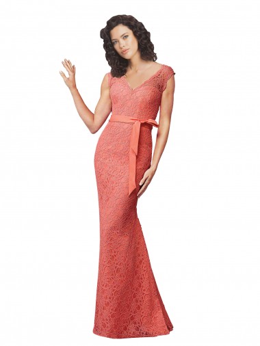 V-Neck Long Lace Mermaid Sleeveless Bridesmaid Dress Darwin