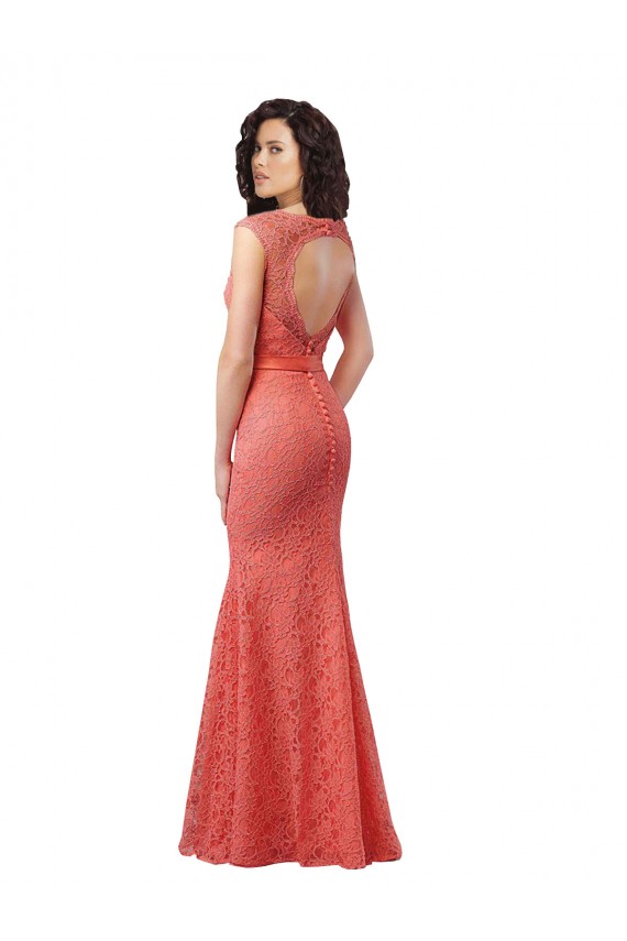 V-Neck Long Lace Mermaid Sleeveless Bridesmaid Dress Darwin