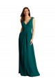 V-Neck Long Soft Chiffon & Lace Hunter Sleeveless Bridesmaid Dress Darwin