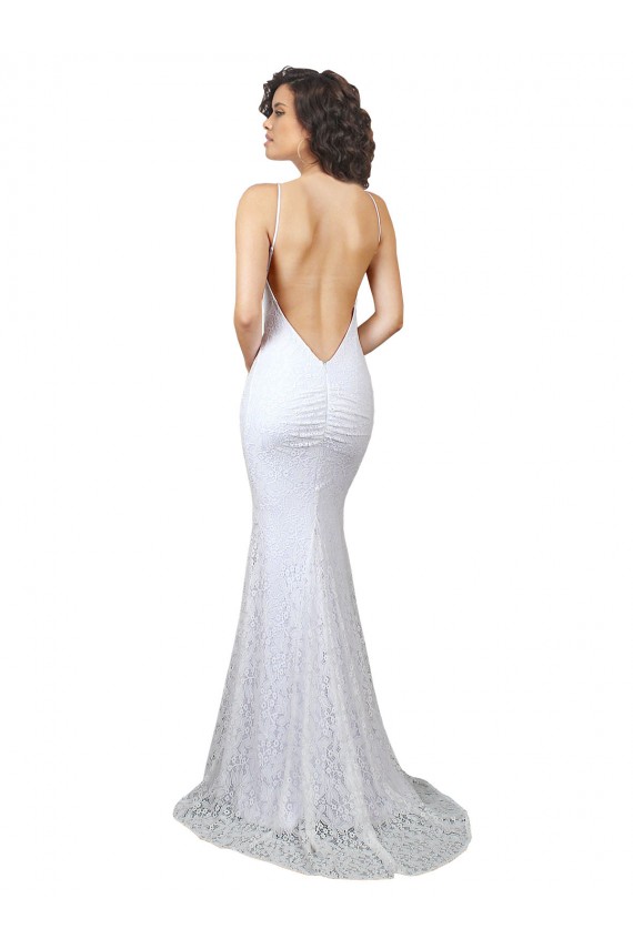 High Neck Sweep Train Lace White Sleeveless Wedding Dress Darwin