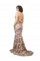 V-Neck Sweep Train Lace Champagne Sleeveless Wedding Dress Darwin