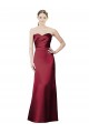 Strapless Long Satin Burgundy Sleeveless Bridesmaid Dress / Evening Dress Darwin