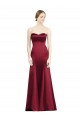 Sweetheart Long Satin Burgundy Sleeveless Bridesmaid Dress Darwin