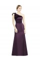 One Shoulder Long Satin Grape Sleeveless Bridesmaid Dress Darwin