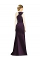 One Shoulder Long Satin Grape Sleeveless Bridesmaid Dress Darwin