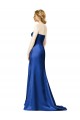 Strapless Long Satin Dark Navy A-Line Sleeveless Bridesmaid Dress Darwin