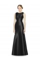 High Neck Long Satin Black Sleeveless Bridesmaid Dress Darwin