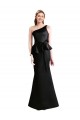One Shoulder Long Satin Black Sleeveless Bridesmaid Dress Darwin