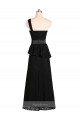 One Shoulder Long Satin Black Sleeveless Bridesmaid Dress Darwin