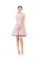Sweetheart Knee Length Satin Pink Sleeveless Evening Gown / Bridesmaid Dress Darwin
