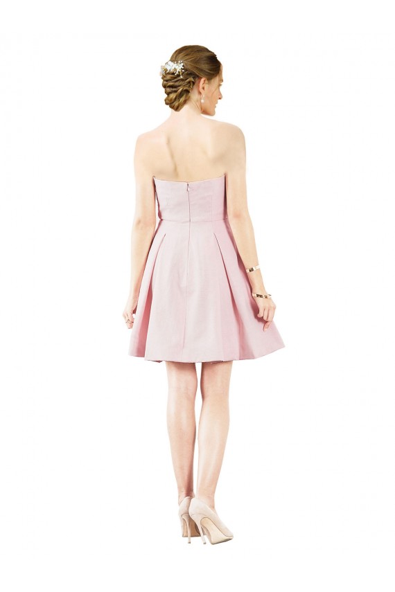 Sweetheart Knee Length Satin Pink Sleeveless Evening Gown / Bridesmaid Dress Darwin