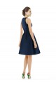 Halter Neck Cocktail Length Satin Dark Navy Sleeveless Bridesmaid Dress Darwin