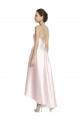 Halter Neck Long Satin Pink Sleeveless High Low Bridesmaid Dress Darwin