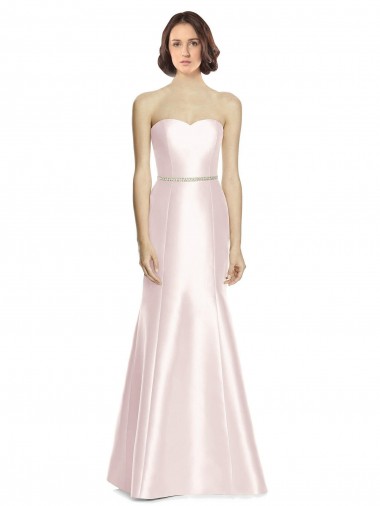 Strapless Long Satin Pink Sleeveless Bridesmaid Dress Darwin